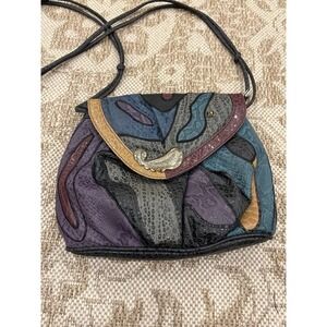VTG 80s 90's Alentino Nas Shoulder Bag Patchwork Multicolor Flap Purse Colorful
